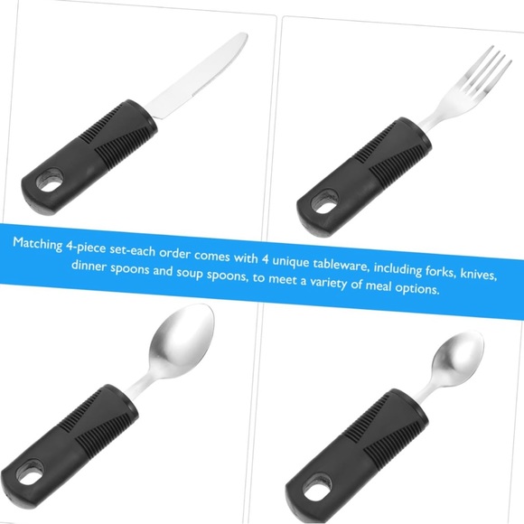 4 Sets Tableware Elderly Utensils Household Gadgets Adaptive Eating Equipment - Picture 3 of 5